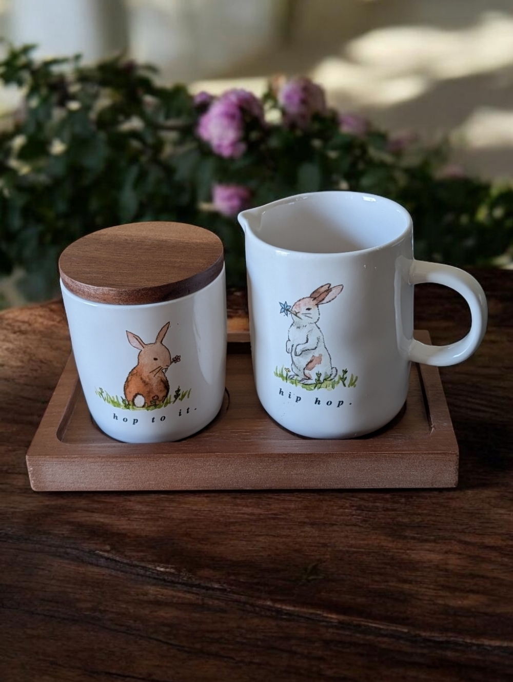 Rae Dunn Hop To It Hip Hop Creamer And Sugar Set